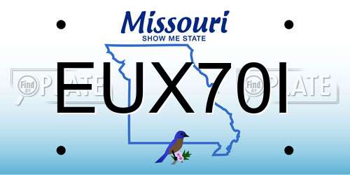 EUX70I Missouri License Plate