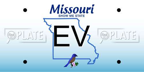 EV Missouri License Plate