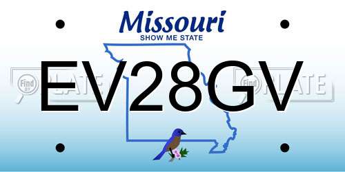 EV28GV Missouri License Plate