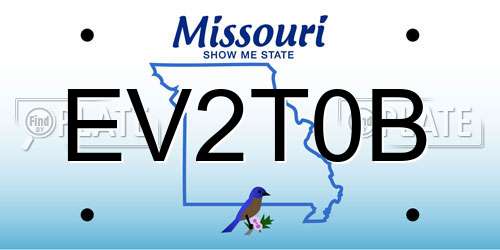EV2T0B Missouri License Plate