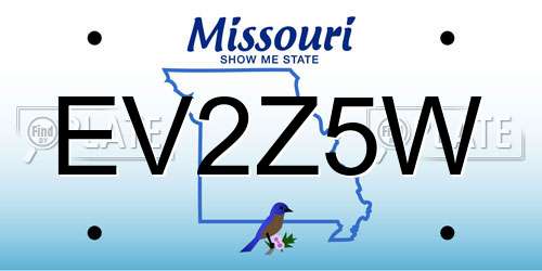 EV2Z5W Missouri License Plate