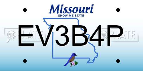 EV3B4P Missouri License Plate