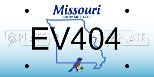 EV404 Missouri License Plate