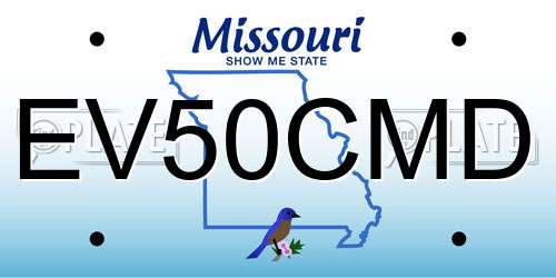 EV50CMD Missouri License Plate