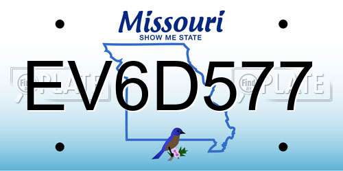 EV6D577 Missouri License Plate