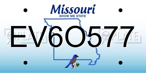 EV6O577 Missouri License Plate