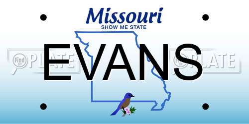 EVANS Missouri License Plate