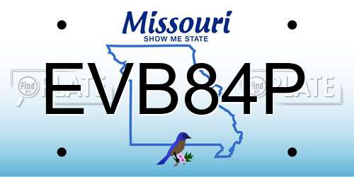EVB84P Missouri License Plate