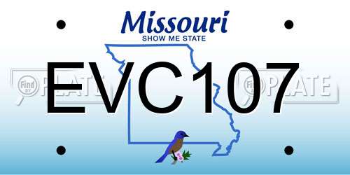 EVC107 Missouri License Plate