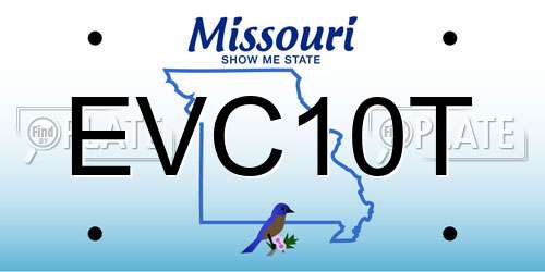 EVC10T Missouri License Plate