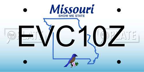 EVC10Z Missouri License Plate