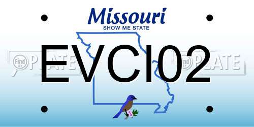 EVCI02 Missouri License Plate