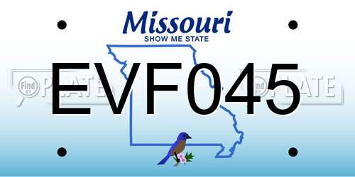EVF045 Missouri License Plate
