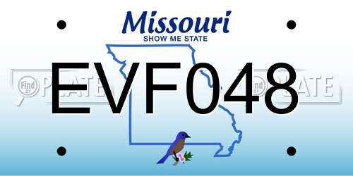 EVF048 Missouri License Plate