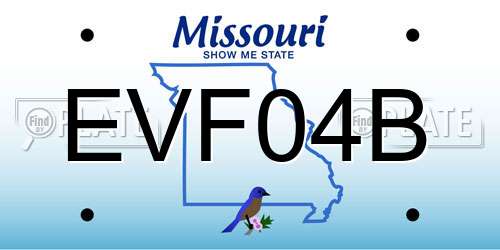 EVF04B Missouri License Plate