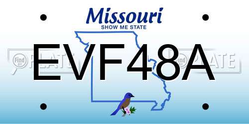 EVF48A Missouri License Plate