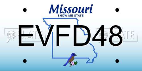 EVFD48 Missouri License Plate
