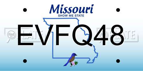 EVFQ48 Missouri License Plate