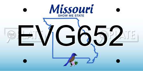 EVG652 Missouri License Plate