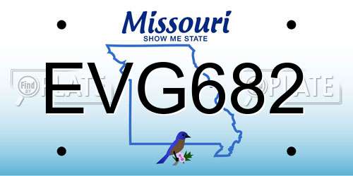 EVG682 Missouri License Plate