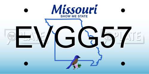 EVGG57 Missouri License Plate