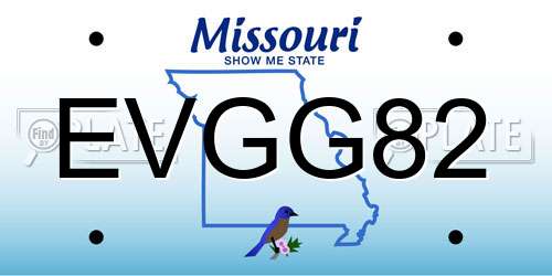 EVGG82 Missouri License Plate