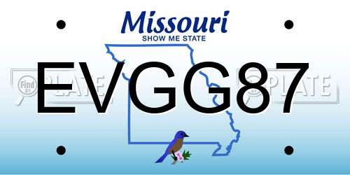 EVGG87 Missouri License Plate