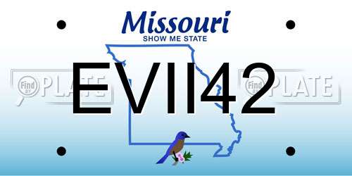 EVII42 Missouri License Plate