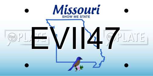 EVII47 Missouri License Plate