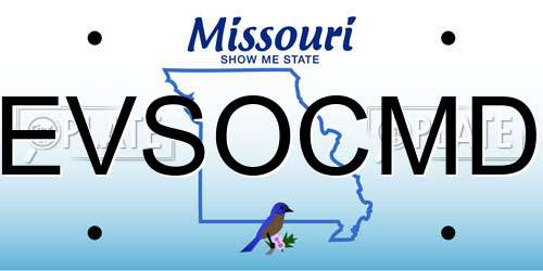 EVSOCMD Missouri License Plate