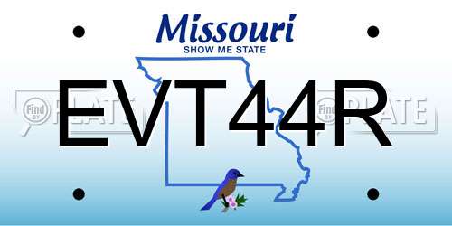 EVT44R Missouri License Plate