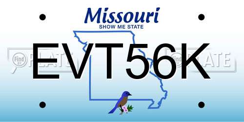 EVT56K Missouri License Plate