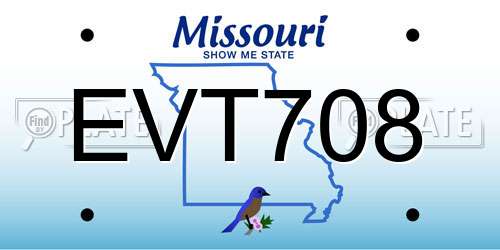 EVT708 Missouri License Plate