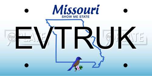 EVTRUK Missouri License Plate
