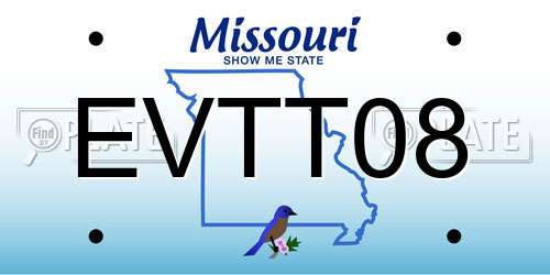 EVTT08 Missouri License Plate