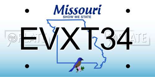 EVXT34 Missouri License Plate