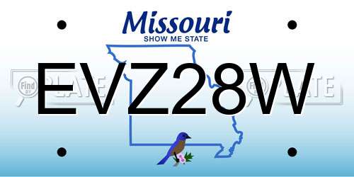 EVZ28W Missouri License Plate