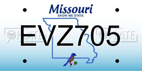 EVZ705 Missouri License Plate