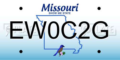 EW0C2G Missouri License Plate