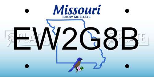 EW2G8B Missouri License Plate