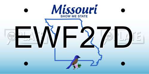 EWF27D Missouri License Plate