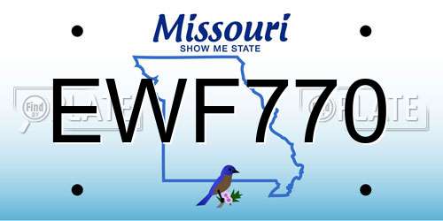EWF770 Missouri License Plate