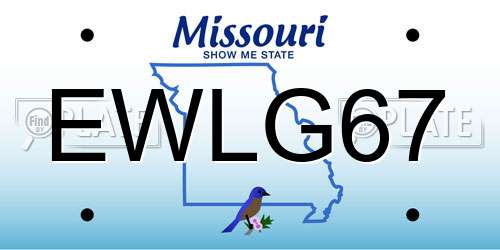 EWLG67 Missouri License Plate