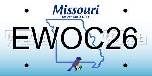 EWOC26 Missouri License Plate