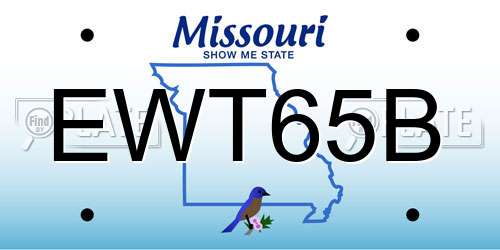 EWT65B Missouri License Plate