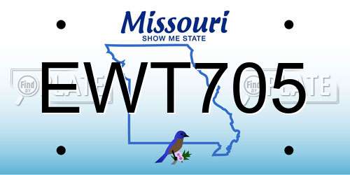 EWT705 Missouri License Plate