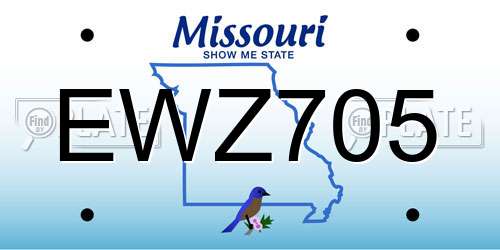 EWZ705 Missouri License Plate