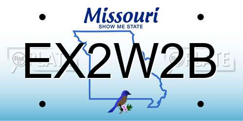 EX2W2B Missouri License Plate