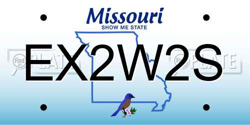 EX2W2S Missouri License Plate