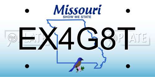 EX4G8T Missouri License Plate